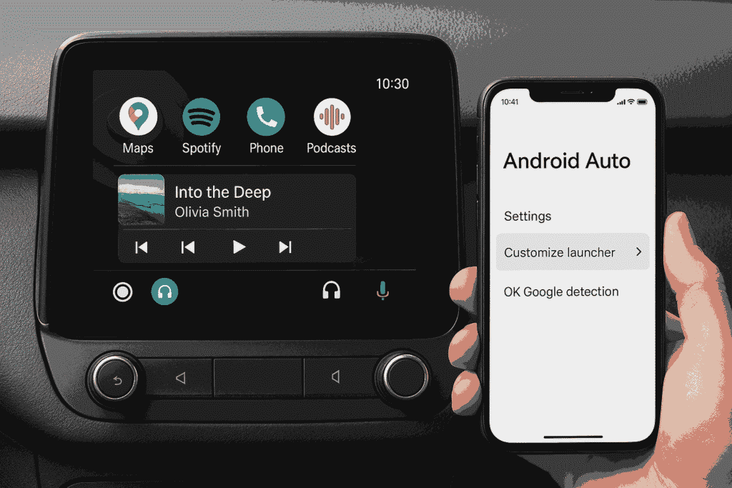 How to change default screen android auto view?